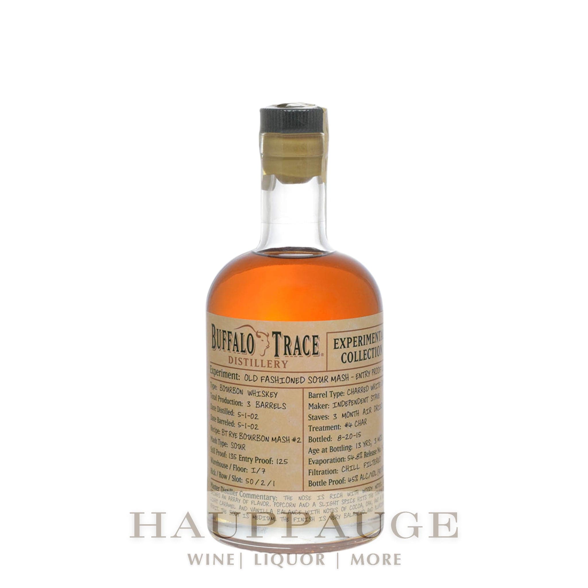 Buffalo Trace Experimental Collection 2015 - Old Fashioned Sour Mash Bourbon 125 Entry Proof (2 of 2), 375mL