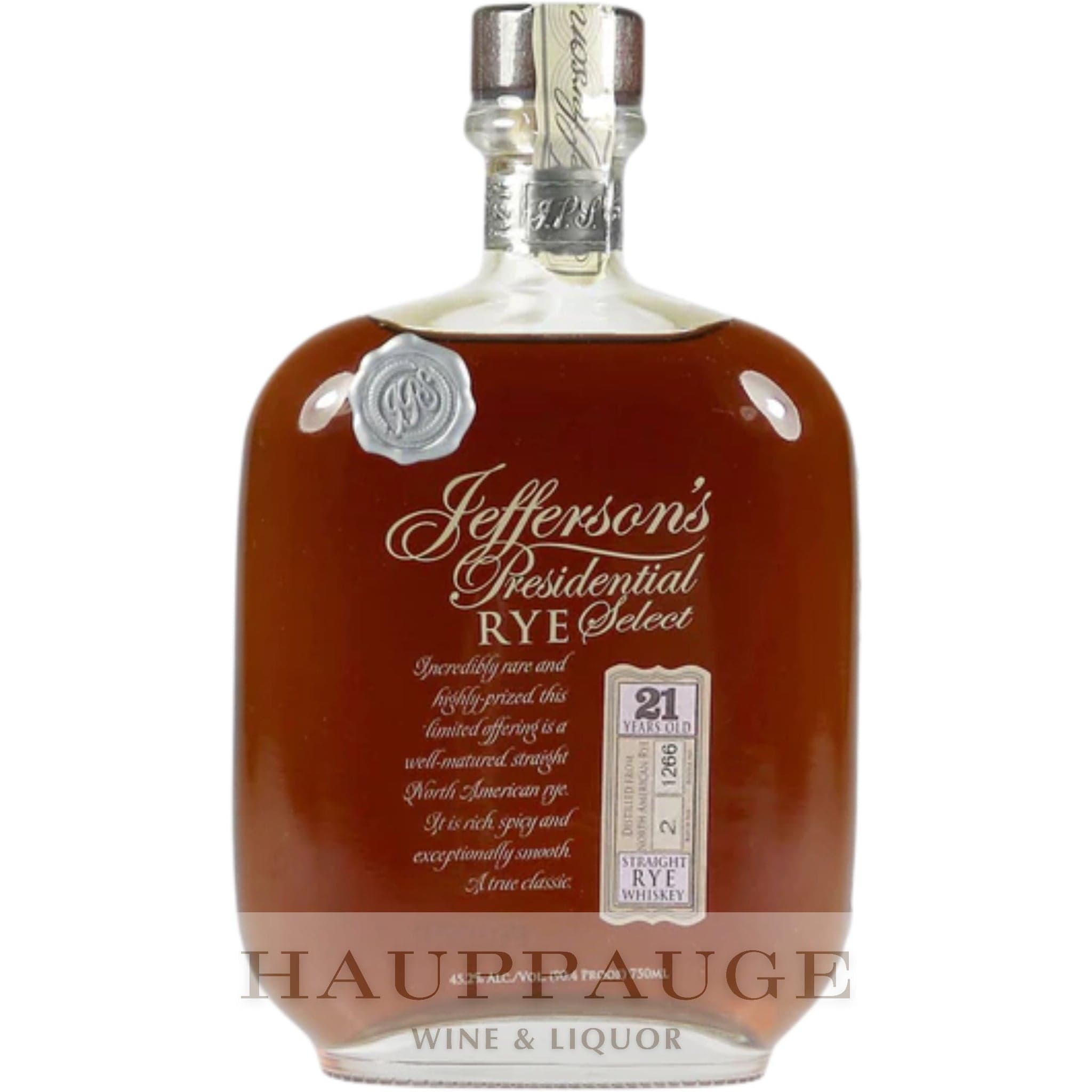 Jefferson’s Presidential Select 21 Year Rye Whiskey (2013), 750mL