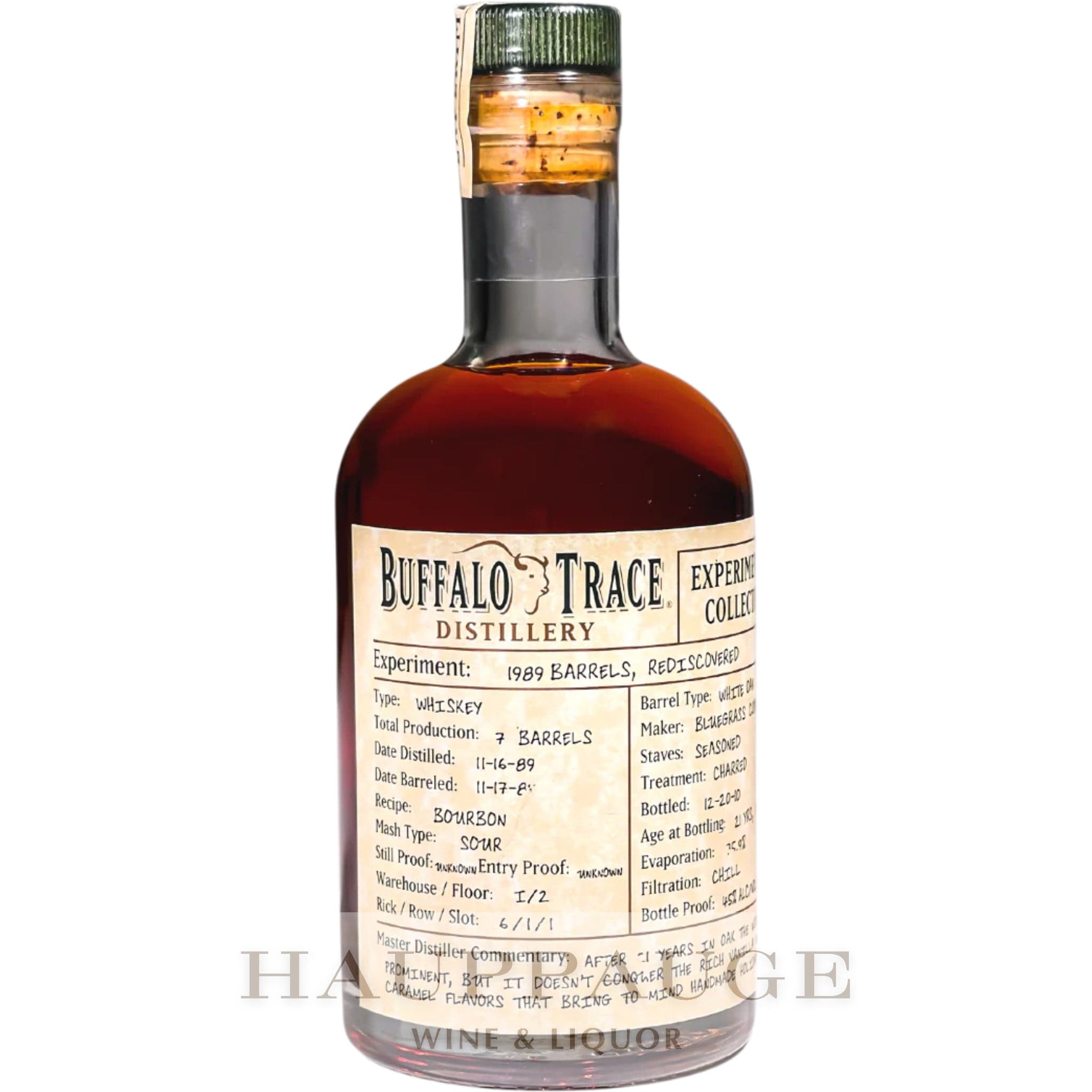 Buffalo Trace Experimental Collection 2011 - 1989 Barrels, Rediscovered (1 of 3), 375mL