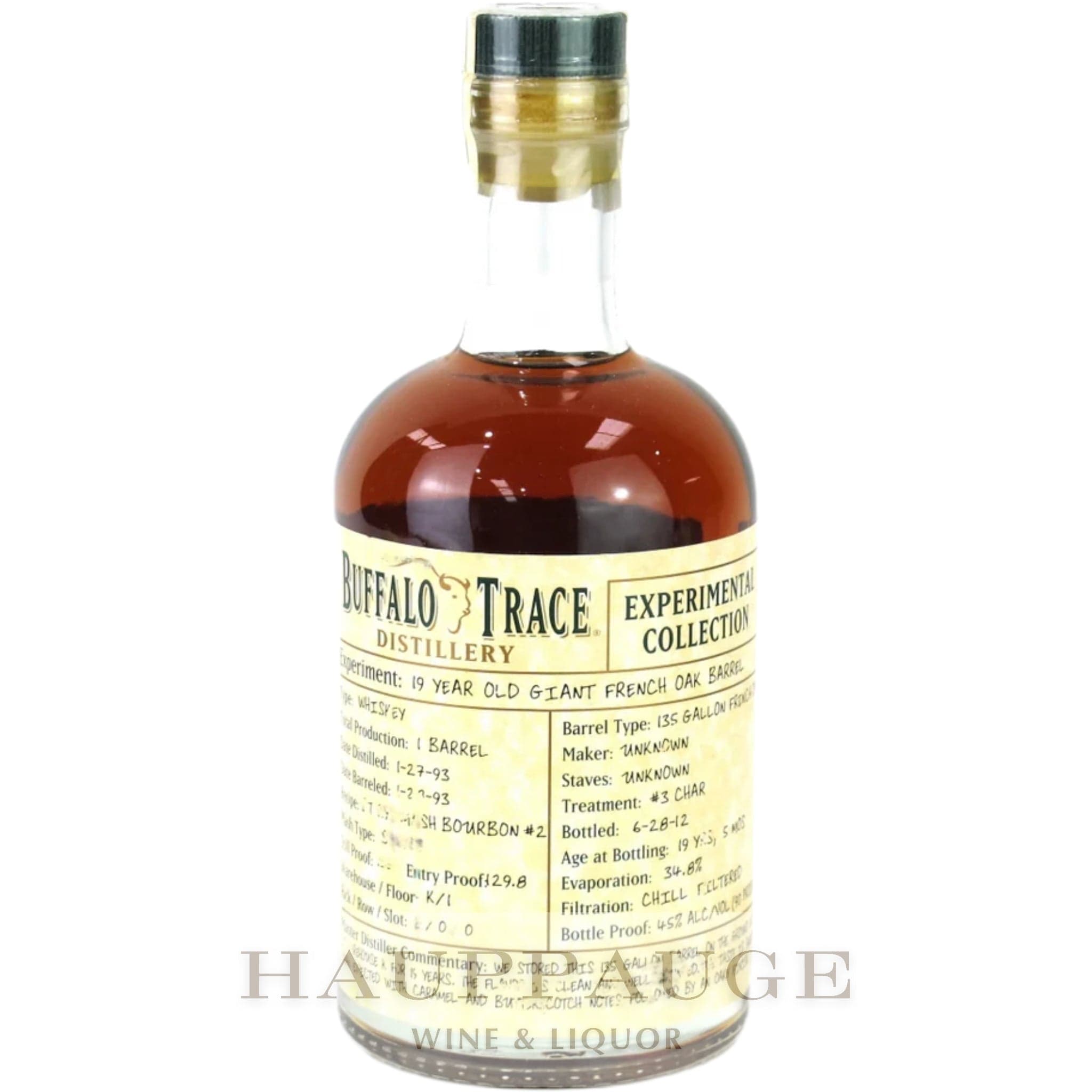 Buffalo Trace Experimental Collection 2012 - 19-Year Giant French Oak Barrel (1 of 2), 375mL