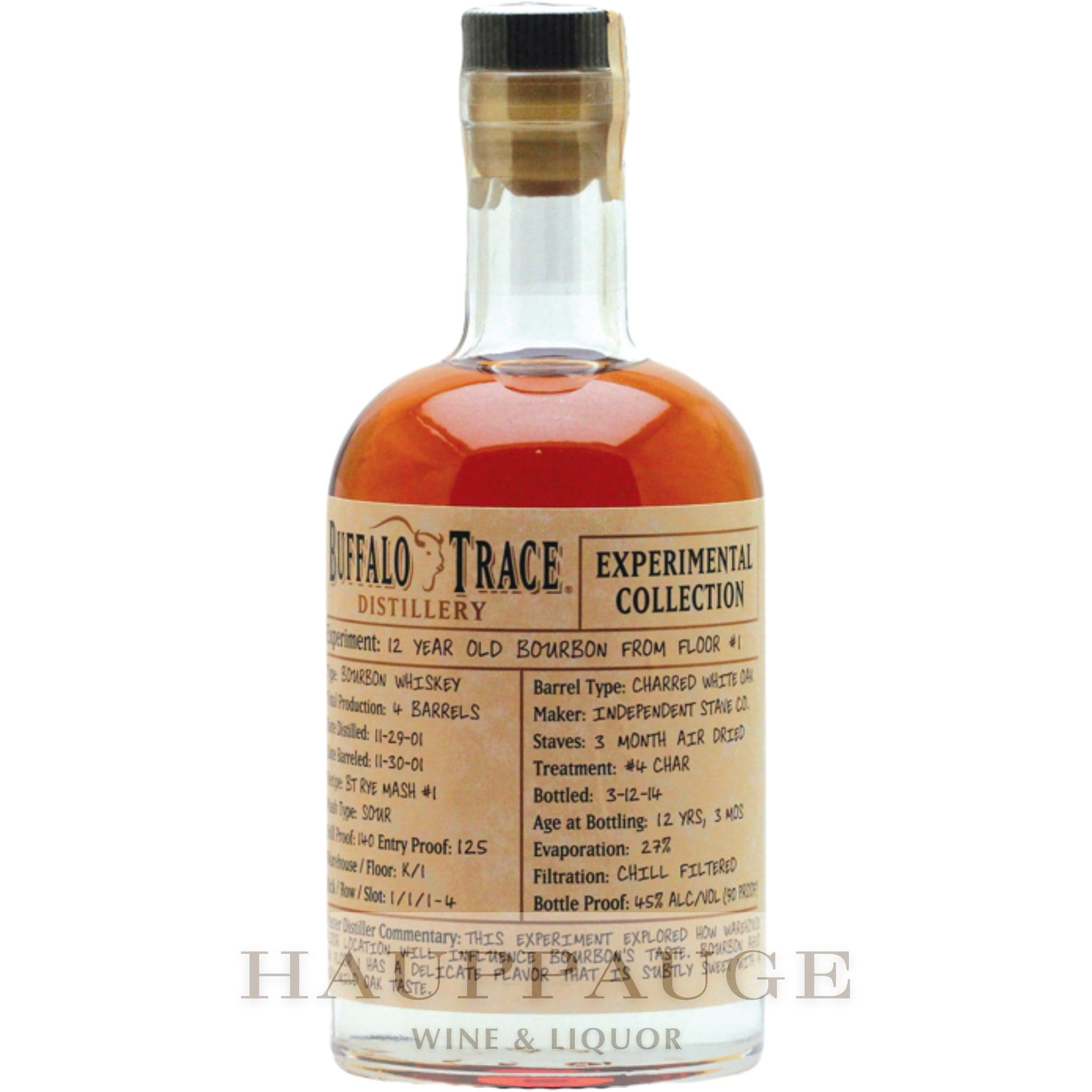 Buffalo Trace Experimental Collection 2014 - 12-Year Bourbon from Floor #1 (1 of 3), 375mL