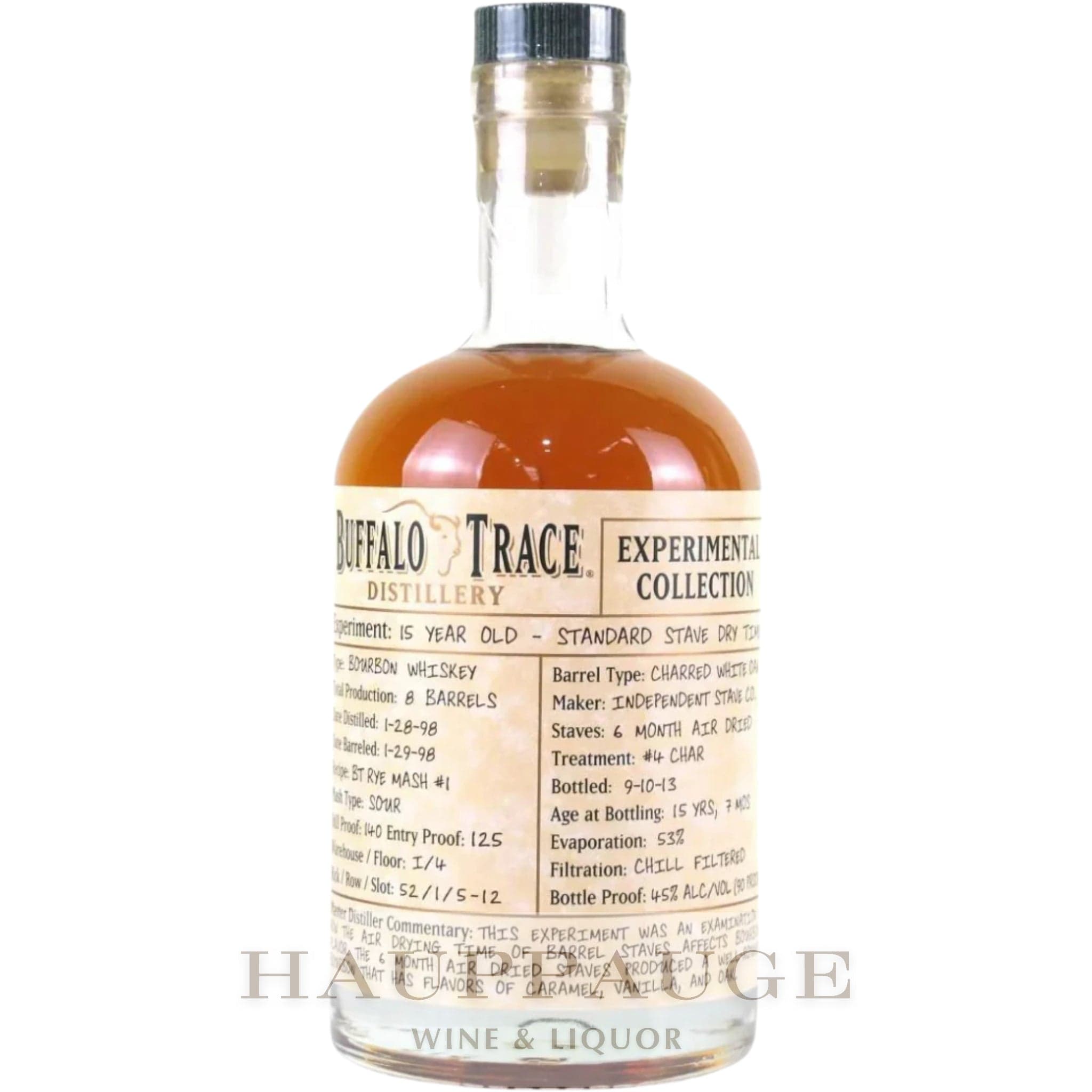 Buffalo Trace Experimental Collection 2013 - 15-Year Standard Stave Dry Time (2 of 2), 375mL