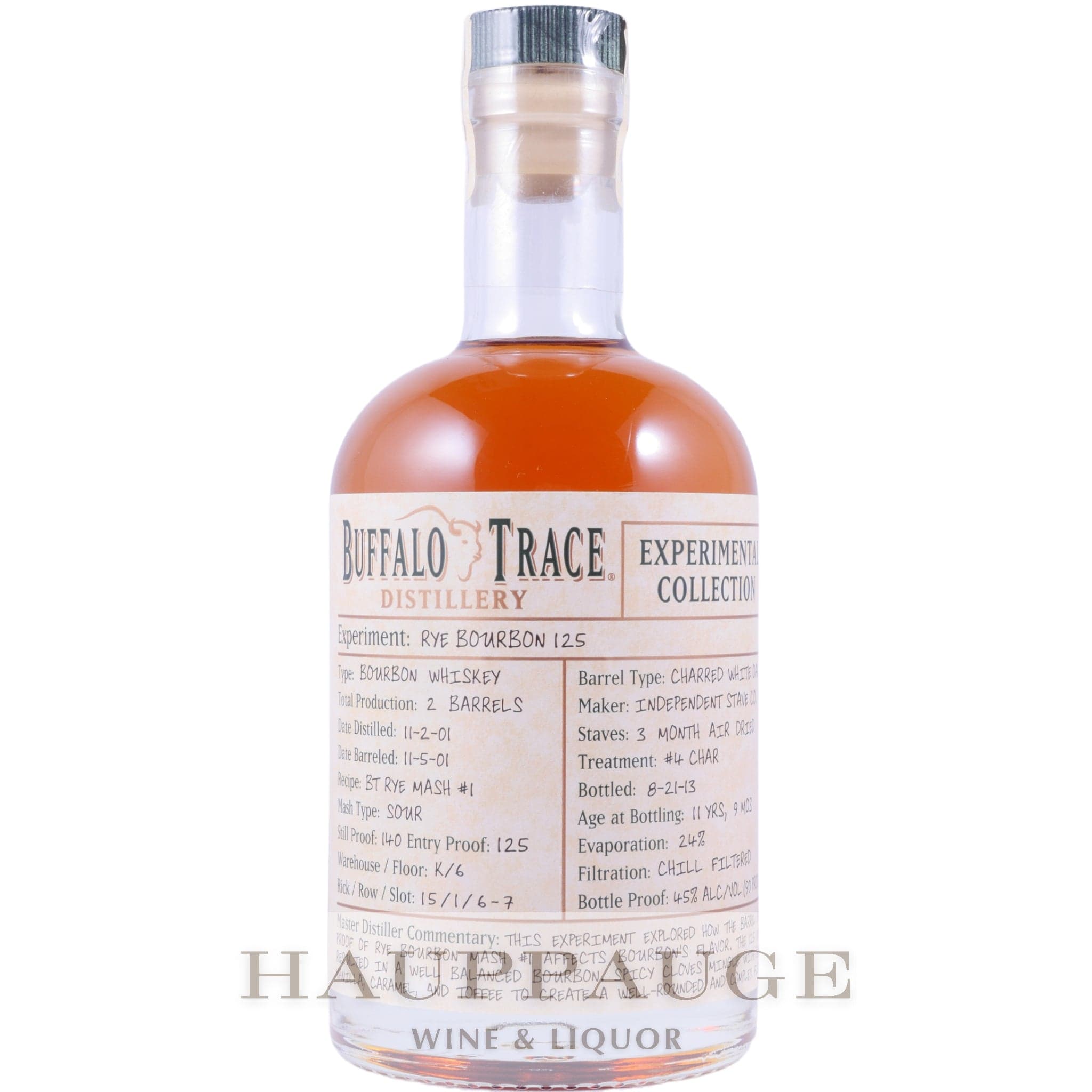 Buffalo Trace Experimental Collection 2014 - Rye Bourbon 125 (4 of 4), 375mL
