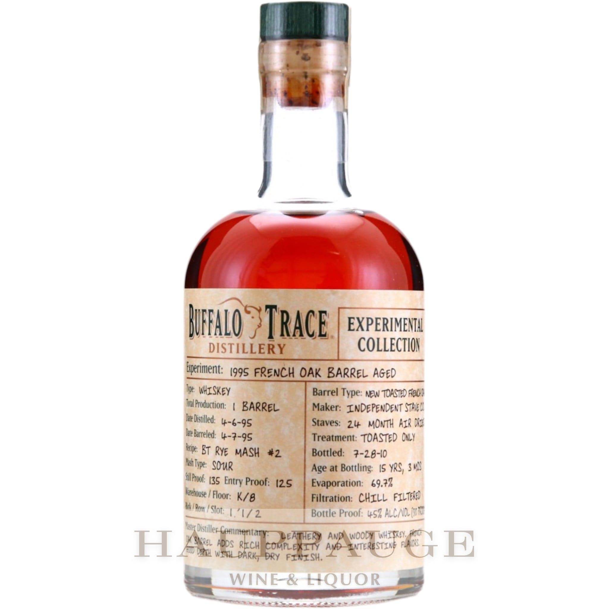 Buffalo Trace Experimental Collection 2010 - 1995 French Oak Barrel Aged (1 of 2)