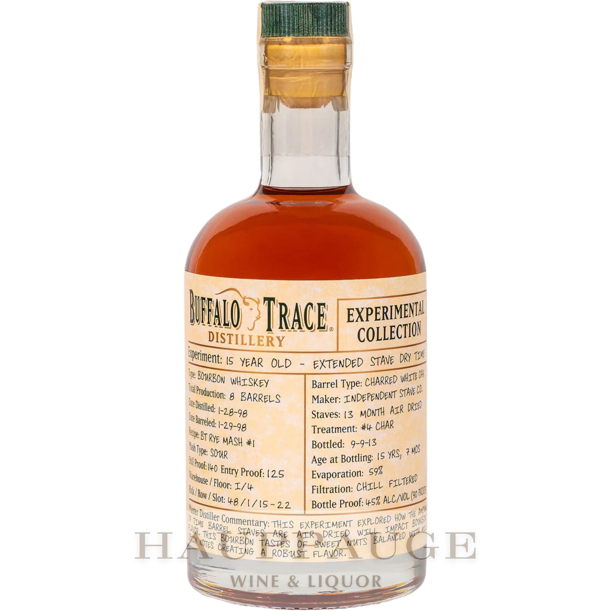 Buffalo Trace Experimental Collection 2013 - 15-Year Extended Stave Dry Time (1 of 2), 375mL