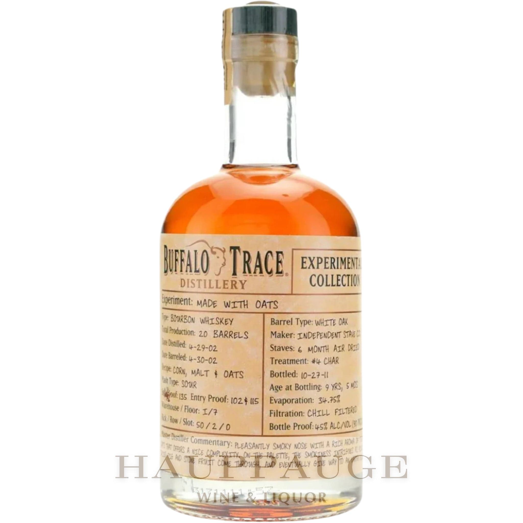 Buffalo Trace Experimental Collection 2011 - Oat Bourbon Whiskey (2 of 2), 375mL
